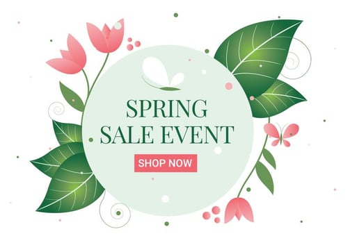 Free Spring Flower Wreath Background vector