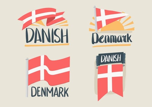 Hand Drawn Danish Flag Vectors