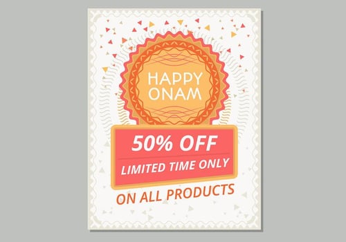Happy Onam Sale Poster Template vector