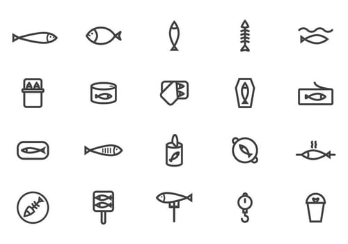 Free Fish Food and Sardine Vectors