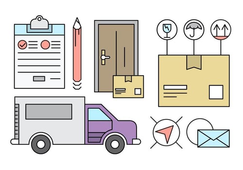 Free Linear Delivery Icons vector