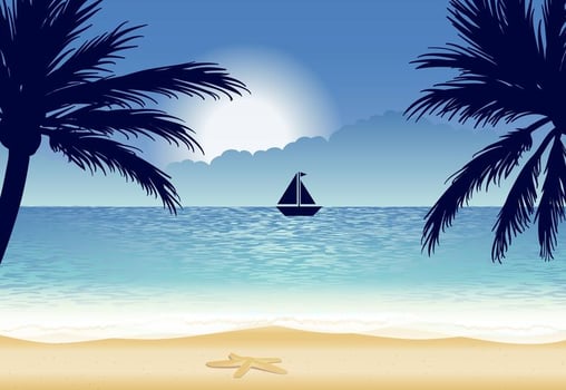 Beautiful Beach Illustration vector