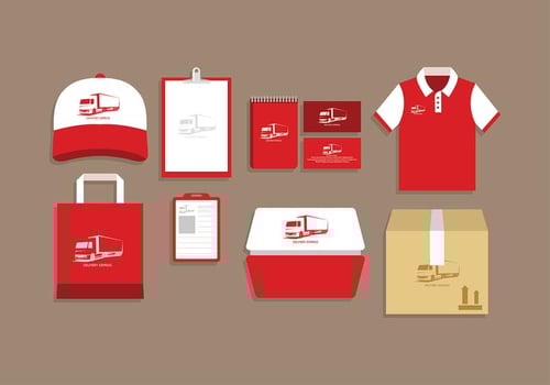 Camion Delivery Express Kit Template Free Vector