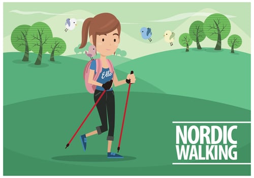 Free Female Nordic Walking Vector