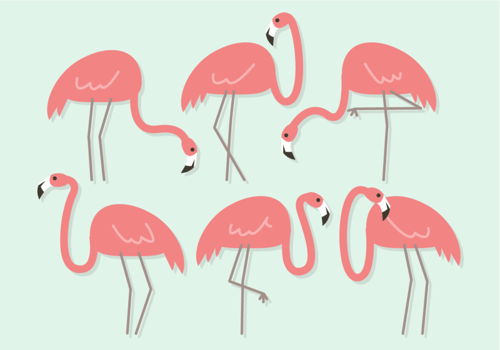Cute Flamingos Vector