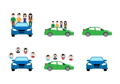 Flat Carpool Sticker Design vector
