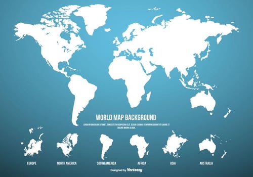 Blue World Map Background vector