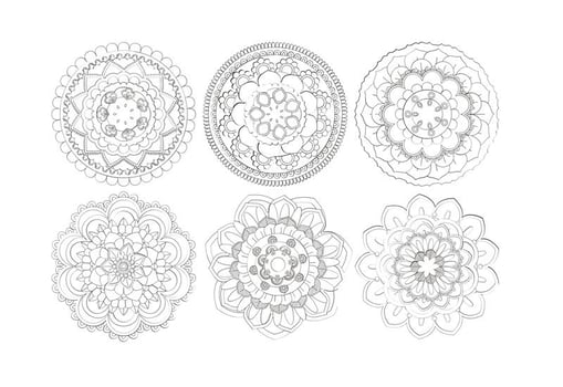 Mandala Flower Shapes Collection vector