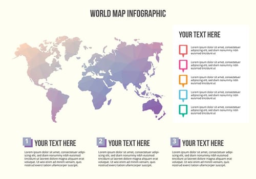 Free World Map Infographic Vector 