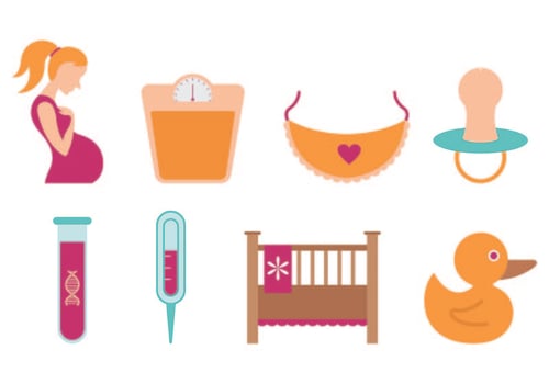 Set Of Maternity Icons vector
