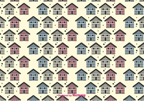 Small Houses Vector Pattern