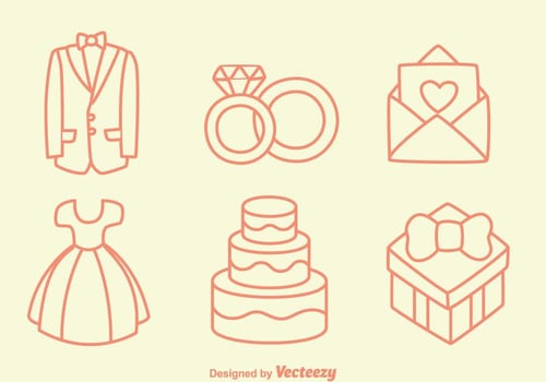 Sketch Wedding Element Vectors