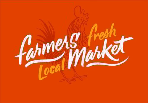 Rooster Farmers Market Design vector