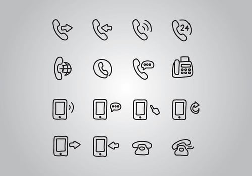 Set Of Doodled Telephone Icons vector