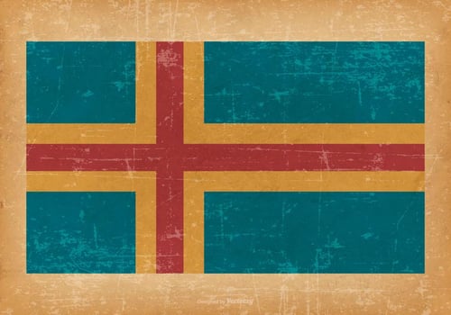 Flag of Aland on Grunge Background vector