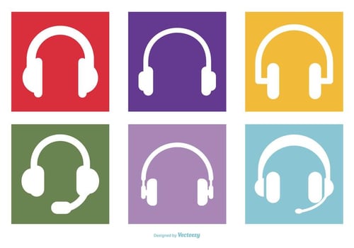 Headphone Icon Collection vector