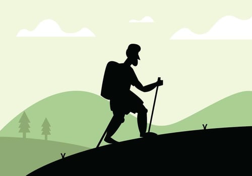 Nordic walking illustration vector
