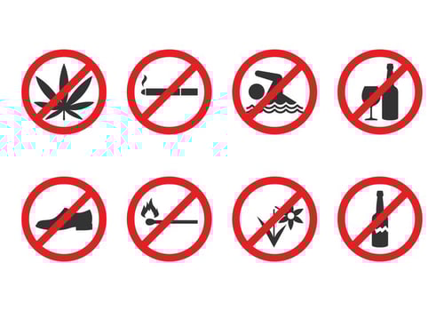 Vector Prohibited Signs