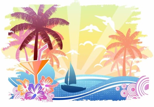 Vintage Playa Poster vector
