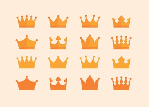 Crown Awards Icons Collection vector