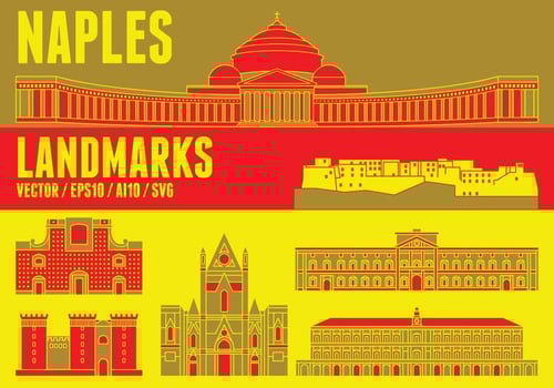 Naples Skyline Landmark vector