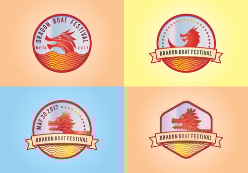 Dragon Boat Festival Logo Elements vector