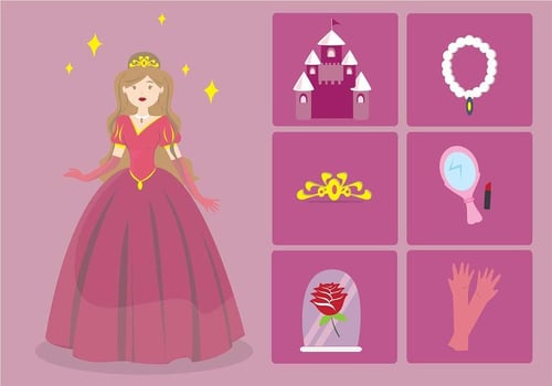 Princesa cartoon element vector