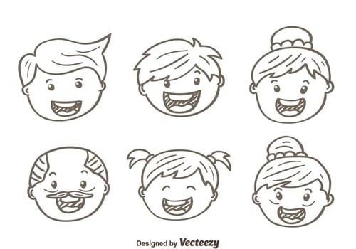 Sketch Happy Family Vectors