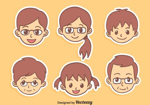 Nice Cartoon Family Vector