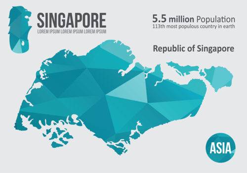 Singapore Map Infographic vector
