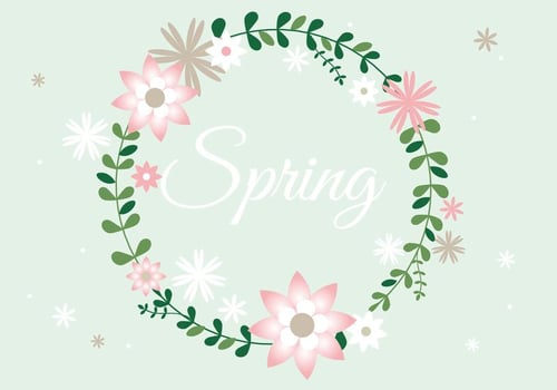 Free Spring Flower Wreath Background vector