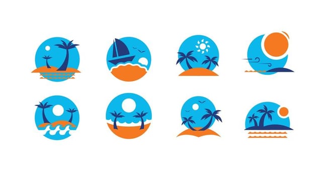 Summer Beach Icon Vectors