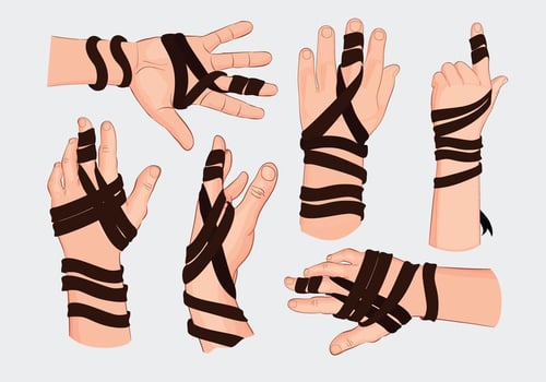 Observant Jewish Tefillin Hand Vectors