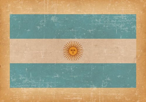 Flag of Argentina on Grunge Background vector
