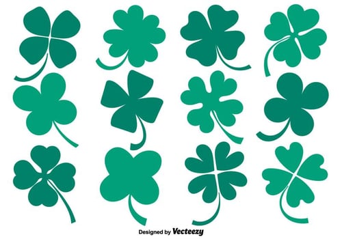 Vector Collection Of Flat Clover Icons