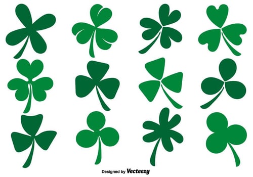 Vector Collection Of Flat Clover Icons