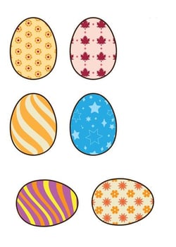 Icons Of Easter Eggs vector