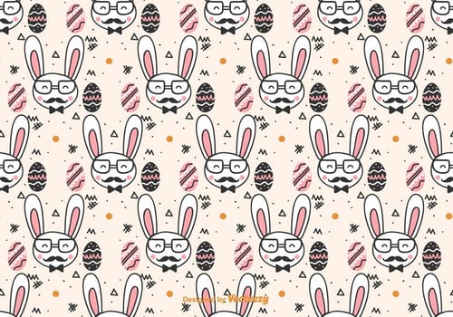 Doodle Hipster Easter Pattern vector