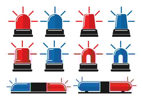 Flat Police Lights Icon Pack vector