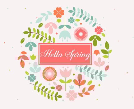 Vintage Flowers Vector Background