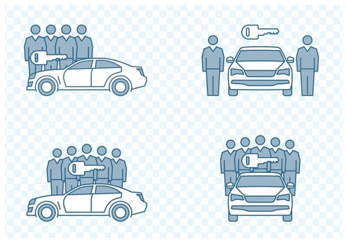 Car Sharing Icons vector