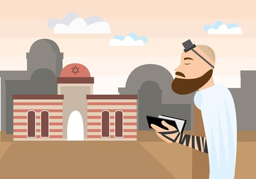 Tefilin Prayer Background Vector 