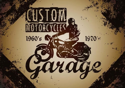 Custom Motorcycle Vintage Illustration Vector
