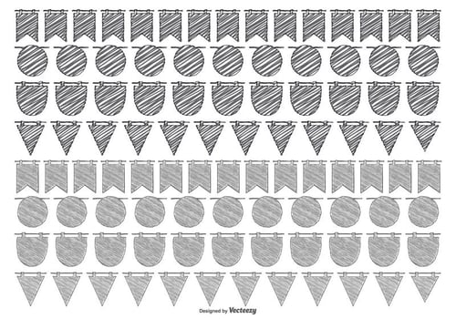 Sketchy Bunting Banner Collection vector