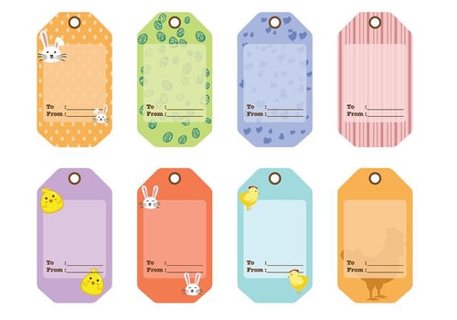 Easter Gift Tag Vector Set 