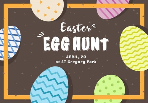 Free Easter Egg Hunt Card vector