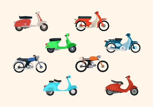 Flat Motorcycle Vectors