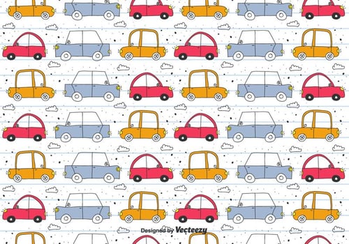 Doodle Car Vector Pattern