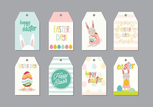 Easter Gift Tag Vector