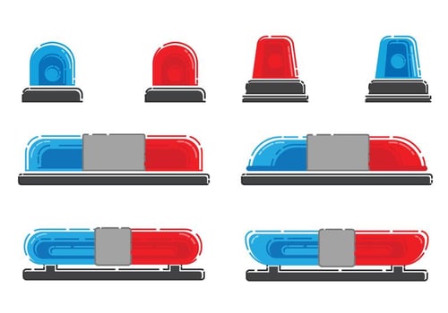 Police Lights Vector Set